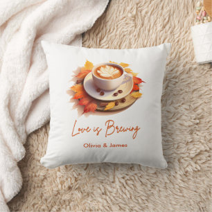 Herfst Liefde Bruist Bruidscadeau Koffie  Kussen