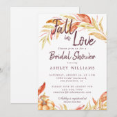 Herfst Liefde Goud Loof Burgundy Bruiloft Feest Kaart (Voorkant / Achterkant)