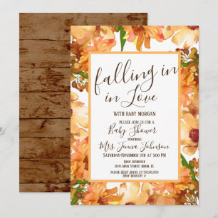 Herfst Liefde Groene Baby Shower Rustiek   Kaart