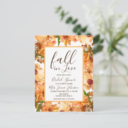 Herfst Liefde Groene Bruiloft Rustiek Briefkaart (Staand voorkant)