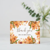 Herfst Liefde Groene Bruiloft Thank You Briefkaart (Staand voorkant)