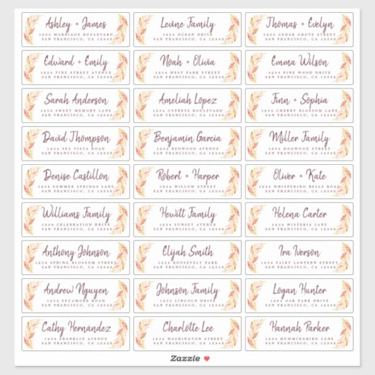 Herfst Liefde Herfst Foliage Gast Adresetiketten Sticker (Vel)