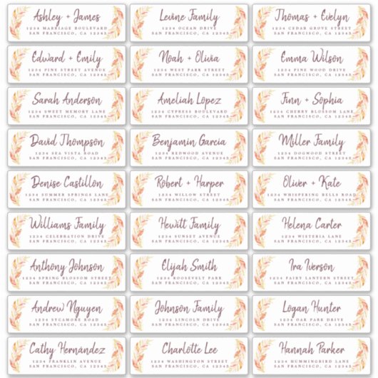 Herfst Liefde Herfst Foliage Gast Adresetiketten Sticker (Voorkant)