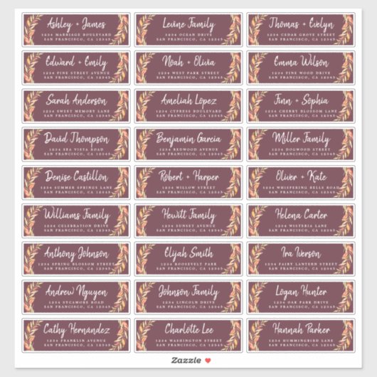 Herfst Liefde Herfst Foliage Gast Adresetiketten Sticker (Vel)