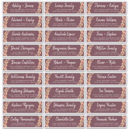 Herfst Liefde Herfst Foliage Gast Adresetiketten Sticker (Voorkant)