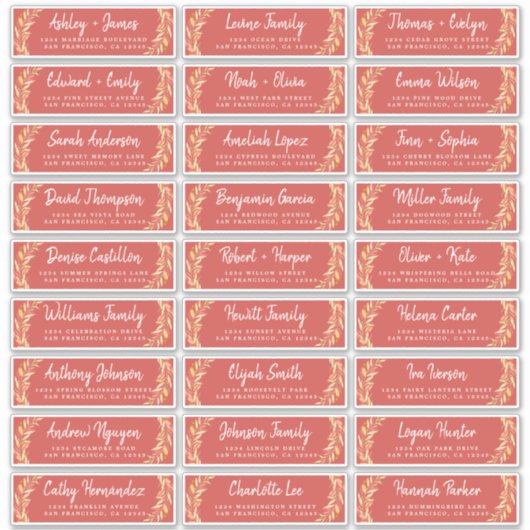 Herfst Liefde Herfst Foliage Gast Adresetiketten Sticker (Voorkant)