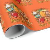 Herfst Liefde herfst Pas tekst en kleur aan Cadeaupapier (Rol Hoek)