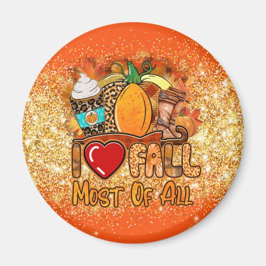 Herfst Liefde herfst Pas tekst en kleur aan Magneet (Voorkant)