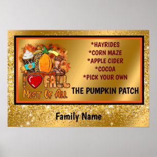 Herfst Liefde herfst Pas tekst en kleur aan Poster