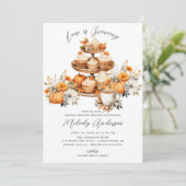 Herfst liefde is brouwen bruids brunch kaart (Staand voorkant)