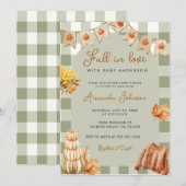 Herfst Liefde Pompoen Baby Shower Kaart (Voorkant / Achterkant)