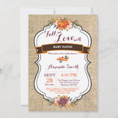 Herfst Liefde Pompoen Baby Shower Uitnodiging Jute (Voorkant)