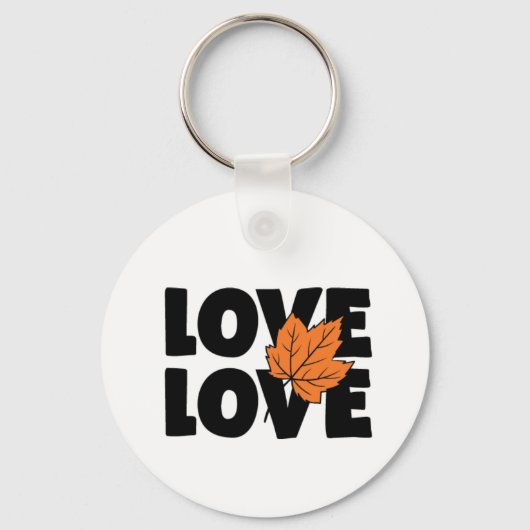 Herfst Liefde Print Sleutelhanger (Voorkant)
