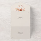 Herfst Liefde Roestige Bloemencode QR Code Trouwen All In One Uitnodiging (Buitenkant)