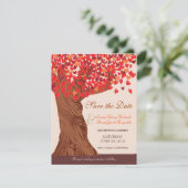 Herfst Liefde Romantische Eik Bespaar de Datum Save The Date (Staand voorkant)