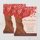 Herfst Liefde Romantische Eikenboom Save the Date (Voorkant / Achterkant)