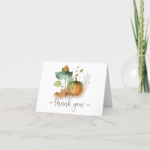 Herfst Liefde Rustieke Pompoen Bedankkaart