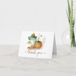 Herfst Liefde Rustieke Pompoen Bedankkaart