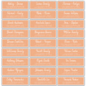 Herfst Liefde Script Oranje Gast Adreslabels Sticker (Voorkant)