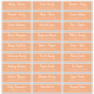 Herfst Liefde Script Oranje Gast Adreslabels Sticker