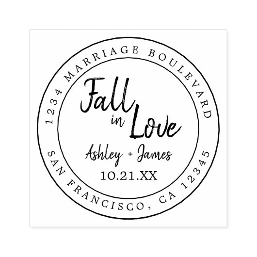 Herfst Liefde Toekomst Meneer Mevrouw Trouwdatum R Rubberstempel (Afrduk)