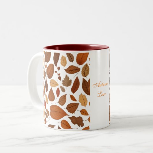 Herfst liefde tweekleurige koffiemok (Voorkant links)