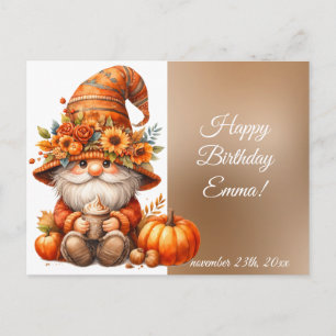 Herfst Lieve Kabouter Herfstbladeren Verjaardag Briefkaart