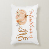 Herfst lieve kleine pompoen eerste verjaardag accent kussen (Voorkant(Verticaal))