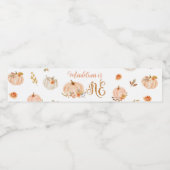 Herfst lieve kleine pompoen eerste verjaardag waterfles etiket (Enkel label)