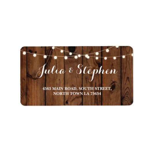 Herfst Lights Bruiloft retour adres label krijt (Voorkant)