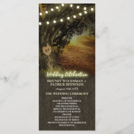Herfst Lights Eiken Boom Trouwceremonie Programma' Programmakaart