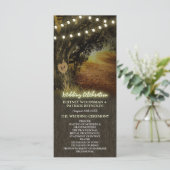 Herfst Lights Eiken Boom Trouwceremonie Programma' Programmakaart (Staand voorkant)