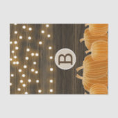 Herfst Lights & Pumpkins Monogram Letter Initiaal Tissuepapier (Voorkant)