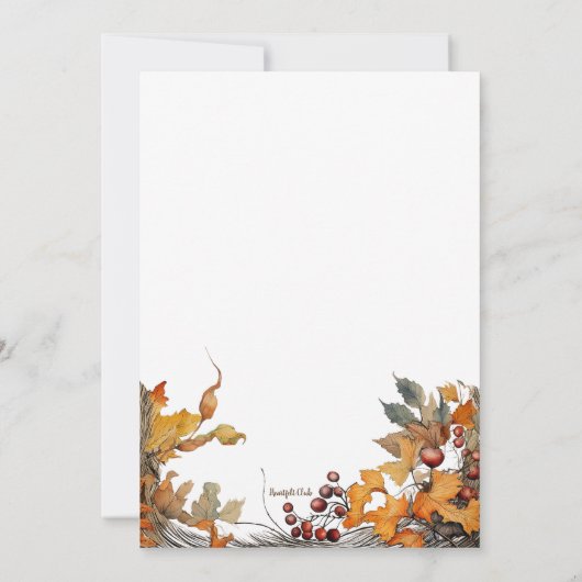 Herfst Lijst bruiloft uitnodiging (Achterkant)