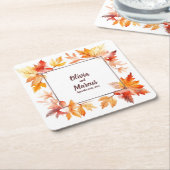 Herfst Lijst & Datum: Gepersonaliseerde bruiloft O Kartonnen Onderzetters (Schuin)