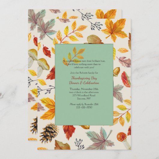 Herfst Lijst Uitnodiging (Voorkant / Achterkant)