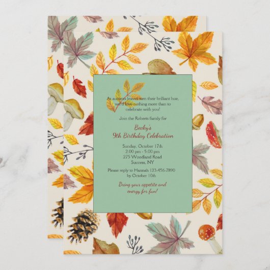 Herfst Lijst Uitnodiging (Voorkant / Achterkant)