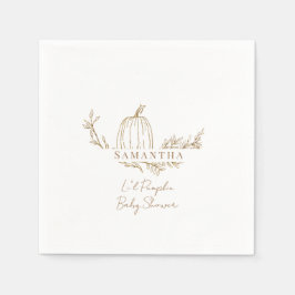 Herfst Li'l pompoen Baby shower Servet