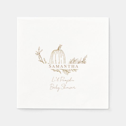 Herfst Li'l pompoen Baby shower Servet (Voorkant)