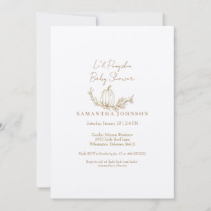 Herfst Li'l Pompoen Ecru Baby shower Kaart