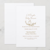 Herfst Li'l Pompoen Ecru Baby shower Kaart (Voorkant / Achterkant)