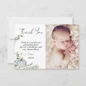Herfst Little Blue Pumpkin Baby shower Foto Bedankkaart (Voorkant)