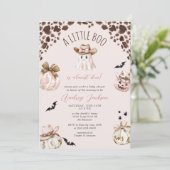 Herfst Little Boo Girl Cowgirl Western Baby shower Kaart (Staand voorkant)