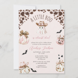 Herfst Little Boo Girl Cowgirl Western Baby shower Kaart
