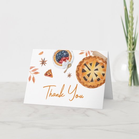 Herfst Little Cutie Pie Baby shower Bedankkaart (Voorkant)
