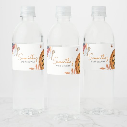 Herfst Little Cutie Pie Baby shower Waterfles Etiket (Flessen)
