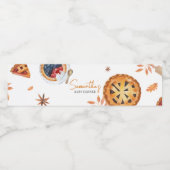 Herfst Little Cutie Pie Baby shower Waterfles Etiket (Enkel label)