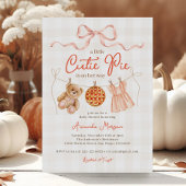 Herfst Little Cutie Pie Bow Teddy Bear Baby shower Kaart