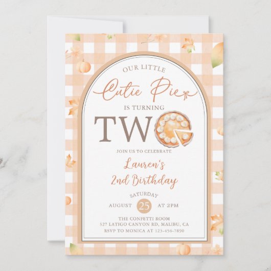 Herfst Little Cutie Pie is 2 jaar oud Kaart (Voorkant)