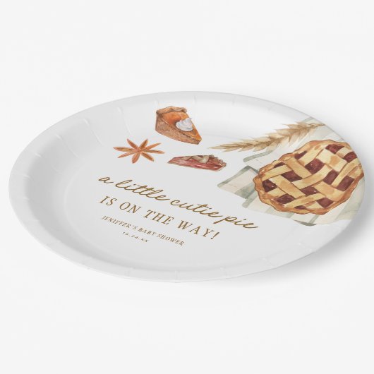 Herfst Little Cutie Pie is onderweg naar het Baby Papieren Bordje (Gekanteld)